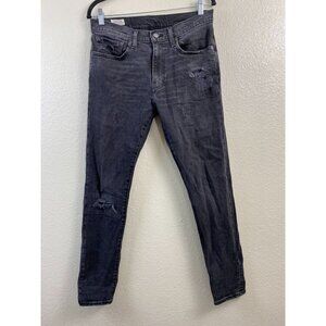 Levi's Premium Skinny Jeans Womens size 31x32 Washed Black Distressed Mid‎ rise